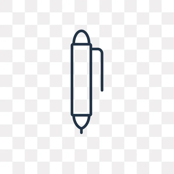 Ручка Векторного Контура Значок Изолирован Прозрачном Фоне Высокое Качество Линейной — стоковый вектор
