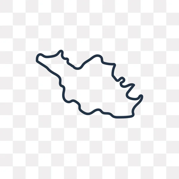 Irán Mapa Vector Esquema Icono Aislado Sobre Fondo Transparente Alta — Archivo Imágenes Vectoriales