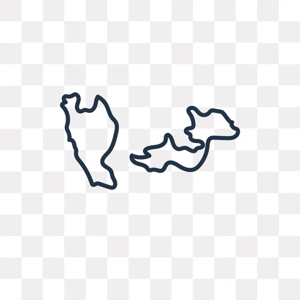 Malaysia Map Vector Outline Icon Isoliert Auf Transparentem Hintergrund Qualitativ — Stockvektor