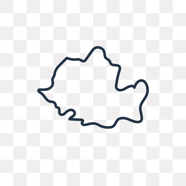 使用する Web とモバイルの透明な背景 高品質線形ルーマニア マップ透明性の概念に分離されたルーマニア地図ベクトル アウトライン アイコンもあります — ストックベクタ