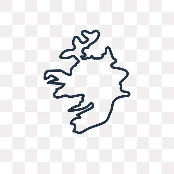 Irlanda Mappa Vettoriale Icona Contorno Isolato Sfondo Trasparente Alta Qualità — Vettoriale Stock