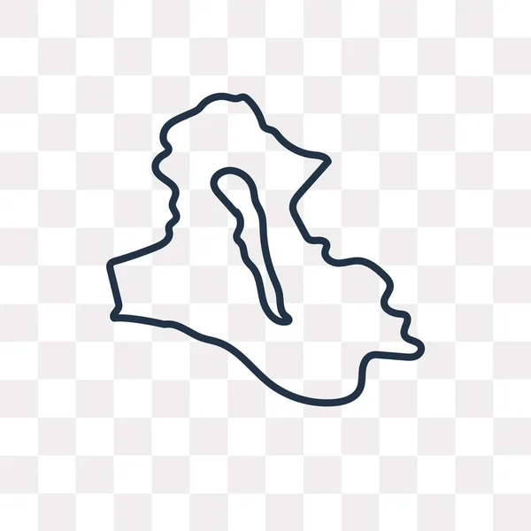 Irak Carte Vectorielle Icône Contour Isolé Sur Fond Transparent Haute — Image vectorielle