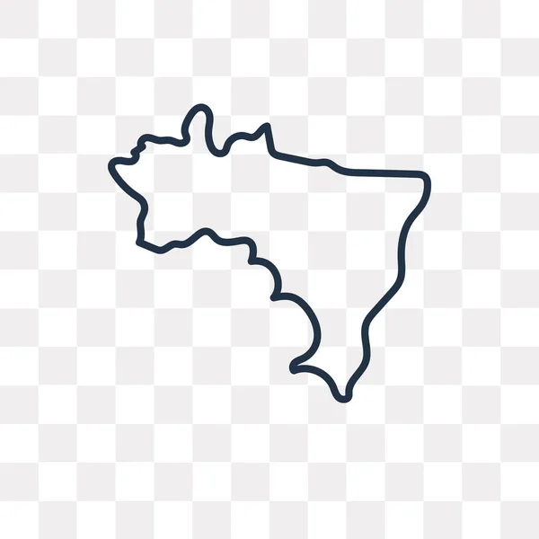 Brésil Carte Vectorielle Icône Contour Isolé Sur Fond Transparent Haute — Image vectorielle