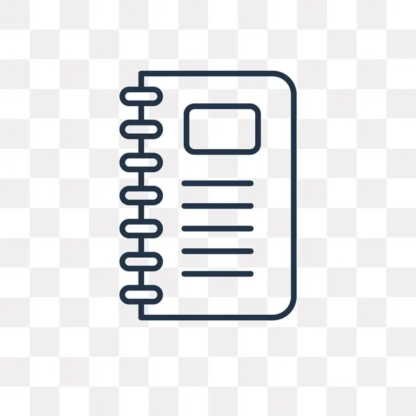 Notebook Vector Overzicht Pictogram Geïsoleerd Transparante Achtergrond Hoge Kwaliteit Lineaire — Stockvector