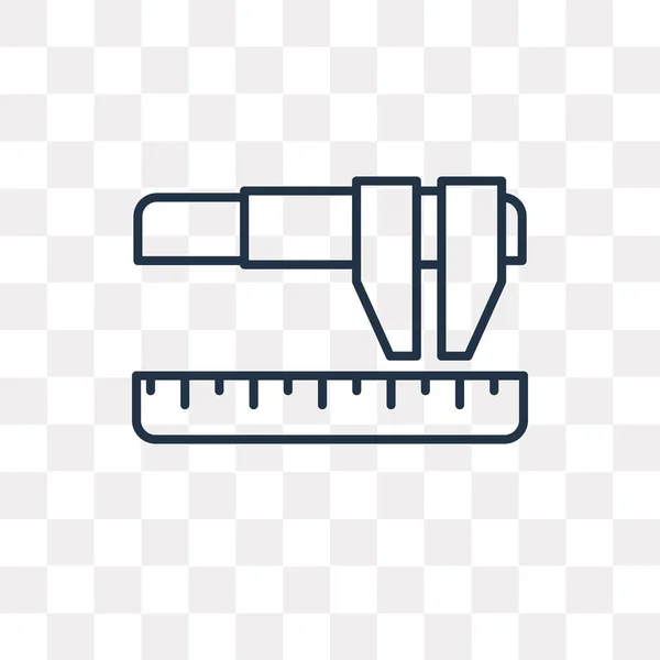 Icono Contorno Vector Medición Aislado Sobre Fondo Transparente Lineal Alta — Archivo Imágenes Vectoriales