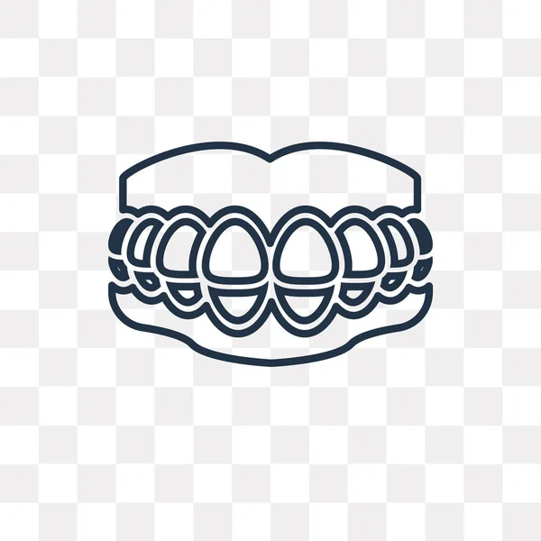 使用する Web とモバイルの透明な背景 高品質線形義歯床用透明性概念に分離された義歯ベクトル アウトライン アイコンもあります — ストックベクタ