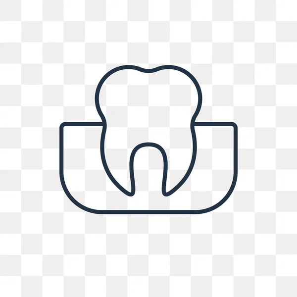 Zahn Vektor Umriss Symbol Isoliert Auf Transparentem Hintergrund Qualitativ Hochwertige — Stockvektor