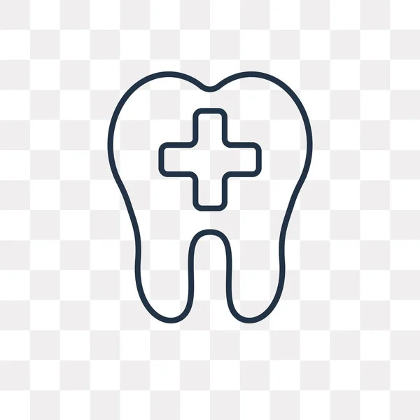Ícone Contorno Vetor Dentário Isolado Fundo Transparente Conceito Transparência Dental — Vetor de Stock