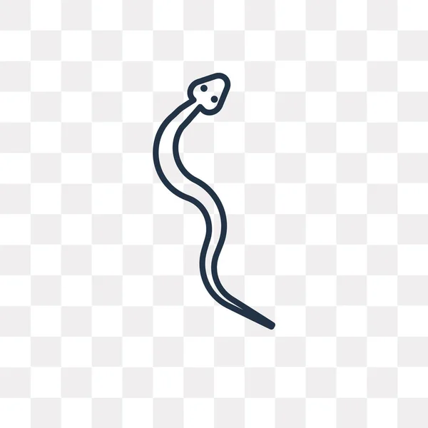 Icono Contorno Vector Serpiente Aislado Sobre Fondo Transparente Concepto Transparencia — Archivo Imágenes Vectoriales