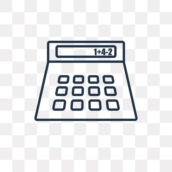 Calculator Vector Outline Icon Isolated Transparent Background High Quality Linear — Stock Vector