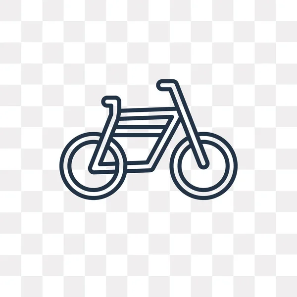 Bicycle Vector Outline Icon Isolated Transparent Background High Quality Linear — Stock Vector
