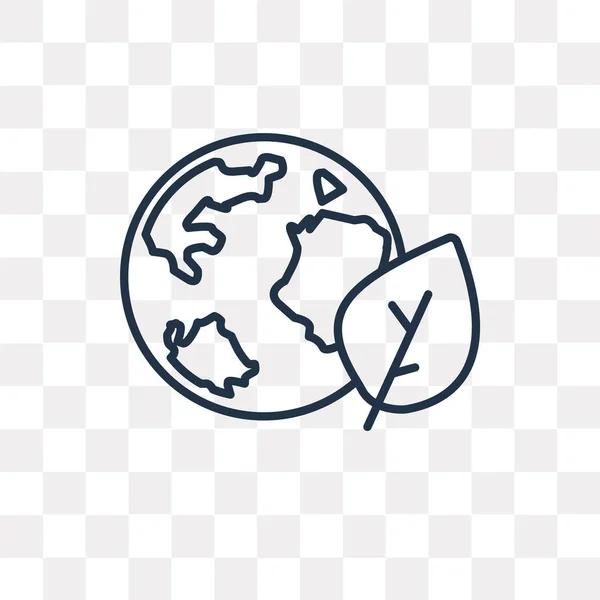 Icône Contour Vectoriel Globe Isolé Sur Fond Transparent Concept Transparence — Image vectorielle