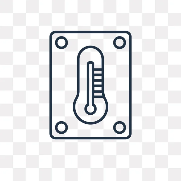 Icône Contour Vecteur Thermomètre Isolé Sur Fond Transparent Concept Linéaire — Image vectorielle