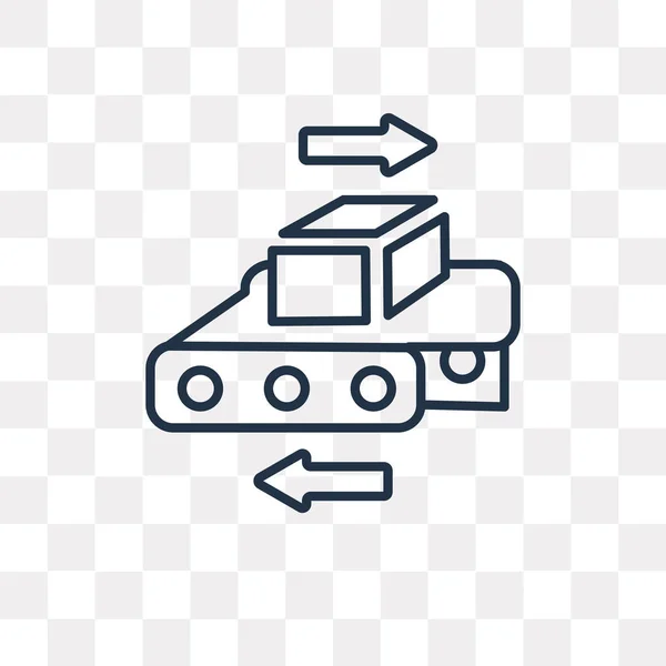 Піктограма Конвеєра Векторного Контуру Ізольована Прозорому Фоні Високоякісна Лінійна Концепція — стоковий вектор