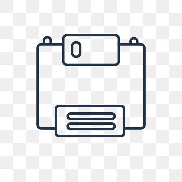 Floppy Vektor Umrisssymbol Isoliert Auf Transparentem Hintergrund Hochwertiges Lineares Floppy — Stockvektor