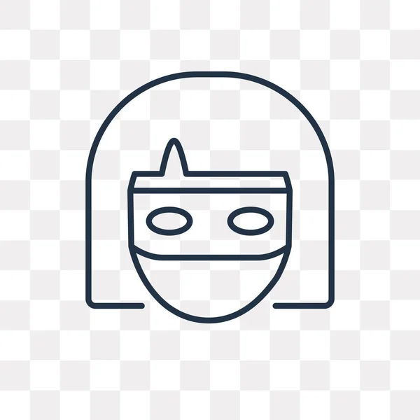 Ninja Vektor Umriss Symbol Isoliert Auf Transparentem Hintergrund Qualitativ Hochwertige — Stockvektor