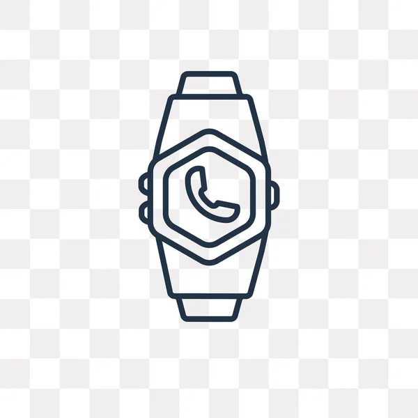 Smartwatch Wektor Zarys Ikona Białym Tle Przezroczystym Tle Wysokiej Jakości — Wektor stockowy