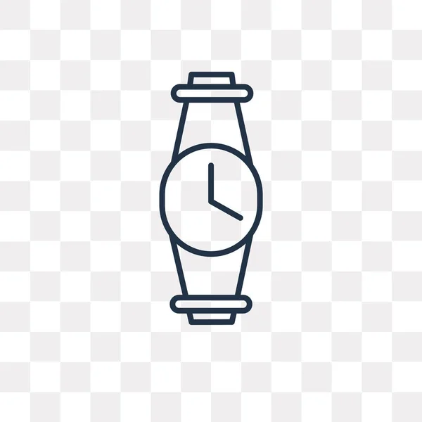 Horloge Vector Overzicht Pictogram Geïsoleerd Transparante Achtergrond Hoge Kwaliteit Lineaire — Stockvector