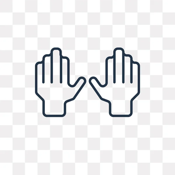 Ícone Contorno Vetor Mãos Isolado Fundo Transparente Conceito Transparência Mãos — Vetor de Stock