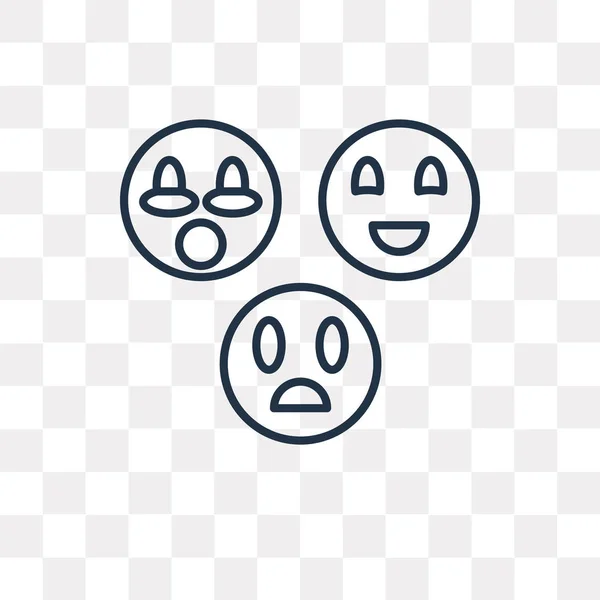 Smileys Vetor Contorno Ícone Isolado Fundo Transparente Conceito Transparência Smileys — Vetor de Stock