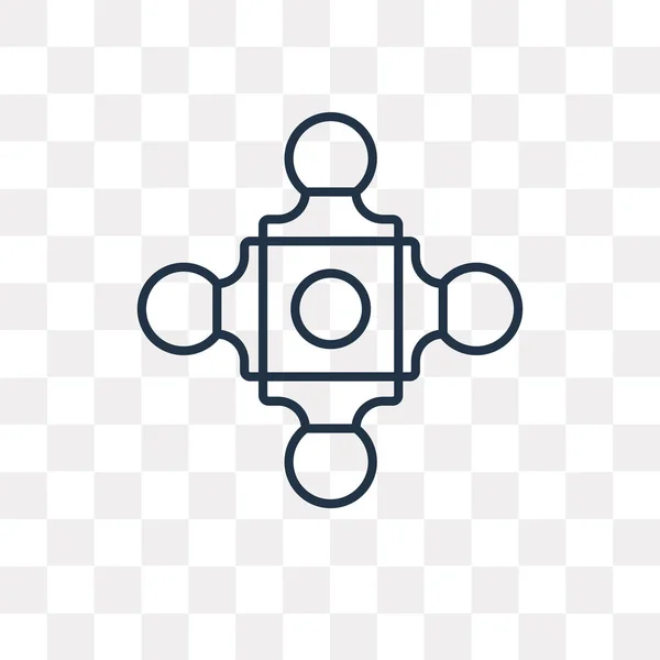 Puzzle Vector Outline Icon Isolato Sfondo Trasparente Lineare Alta Qualità — Vettoriale Stock
