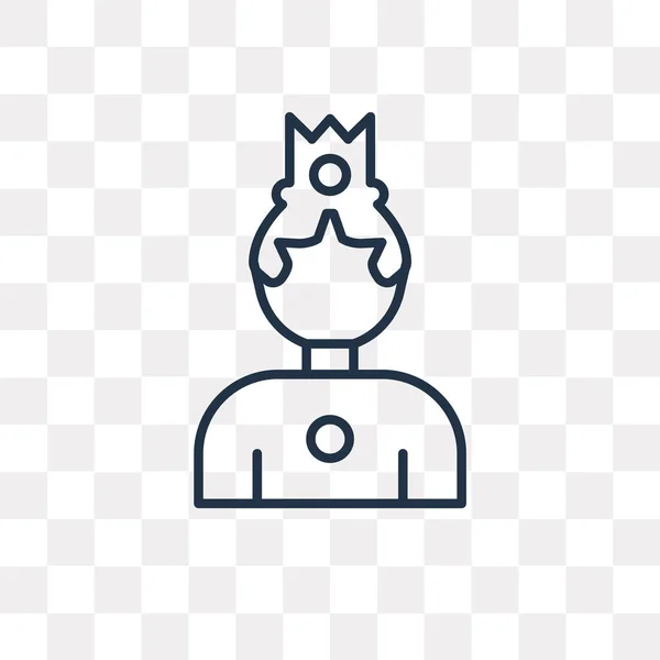 Queen Vector Outline Icon Isoliert Auf Transparentem Hintergrund Qualitativ Hochwertige — Stockvektor