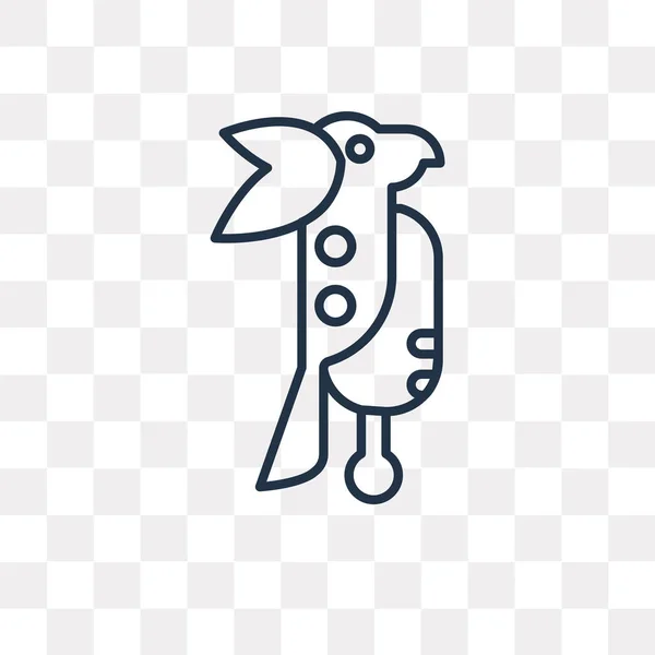 Papoušek Vektorový Obrys Ikona Izolované Průhledné Pozadí Vysoce Kvalitní Lineární — Stockový vektor