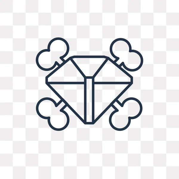Icône Contour Vectoriel Diamant Isolé Sur Fond Transparent Concept Transparence — Image vectorielle