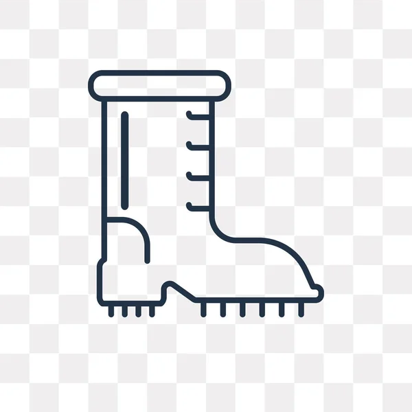 Boot Vektorový Obrys Ikona Izolované Průhledné Pozadí Vysoce Kvalitní Lineární — Stockový vektor