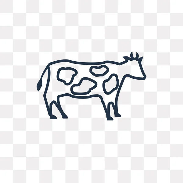 Vaca Vector Contorno Icono Aislado Sobre Fondo Transparente Concepto Transparencia — Archivo Imágenes Vectoriales