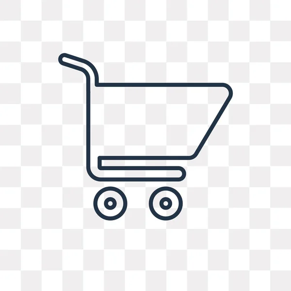 Shopping Cart Vector Overzicht Pictogram Geïsoleerd Transparante Achtergrond Kunnen Hoge — Stockvector