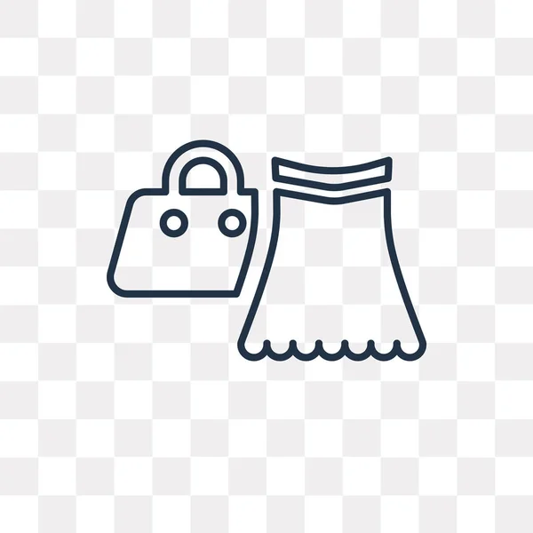 Icono Contorno Vector Bolsa Compras Aislado Sobre Fondo Transparente Lineal — Vector de stock