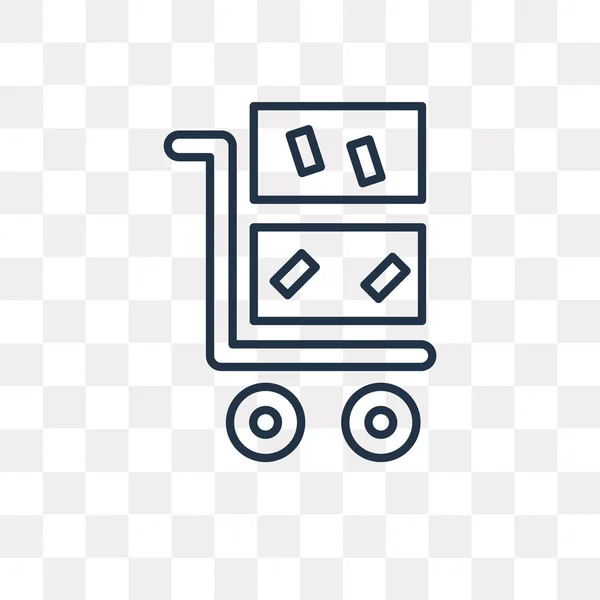 Trolley Vector Esquema Icono Aislado Sobre Fondo Transparente Concepto Transparencia — Vector de stock
