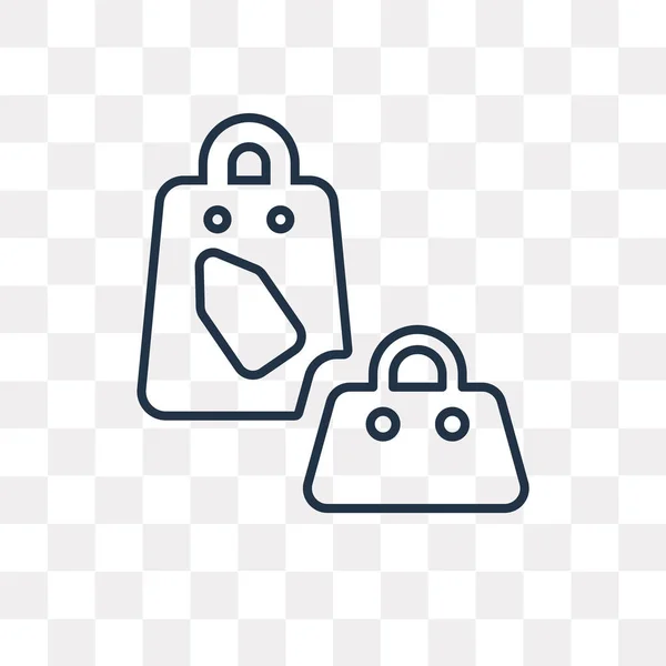 Icono Contorno Vector Bolsa Compras Aislado Sobre Fondo Transparente Lineal — Vector de stock