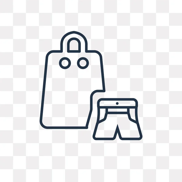 Icono Contorno Vector Bolsa Compras Aislado Sobre Fondo Transparente Lineal — Vector de stock