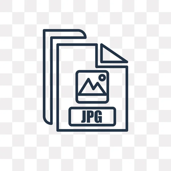 Jpg Vektor Konturen Ikonen Isolerad Transparent Bakgrund Högkvalitativa Linjära Jpg — Stock vektor