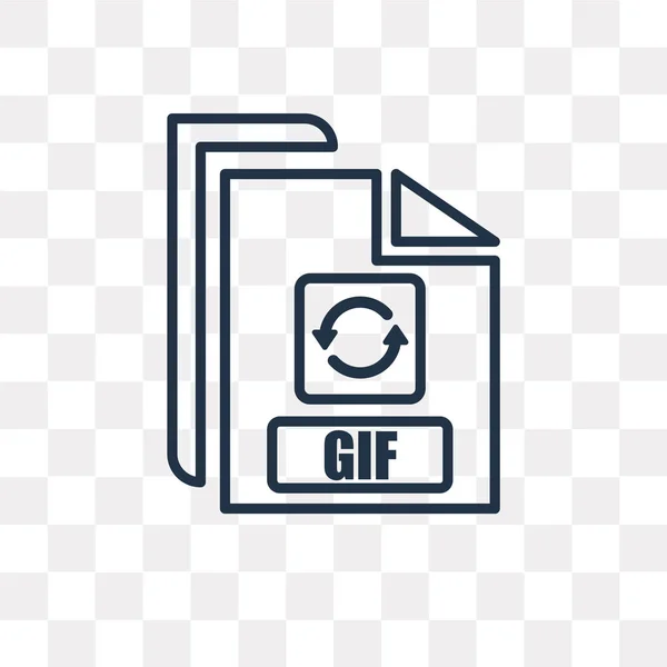 Gif Vektor Umrisssymbol Isoliert Auf Transparentem Hintergrund Qualitativ Hochwertiges Lineares — Stockvektor