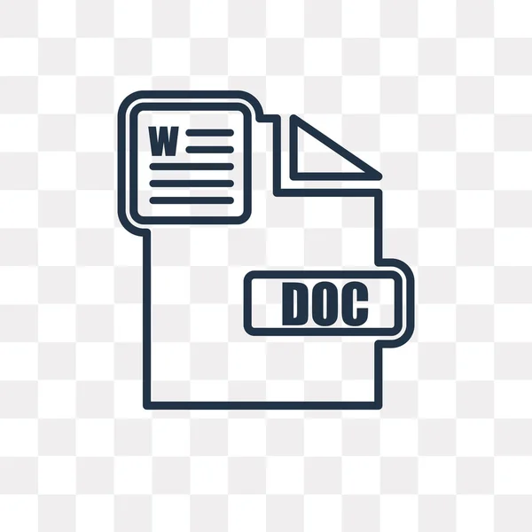 Doc Vector Outline Icon Isoliert Auf Transparentem Hintergrund Qualitativ Hochwertiges — Stockvektor