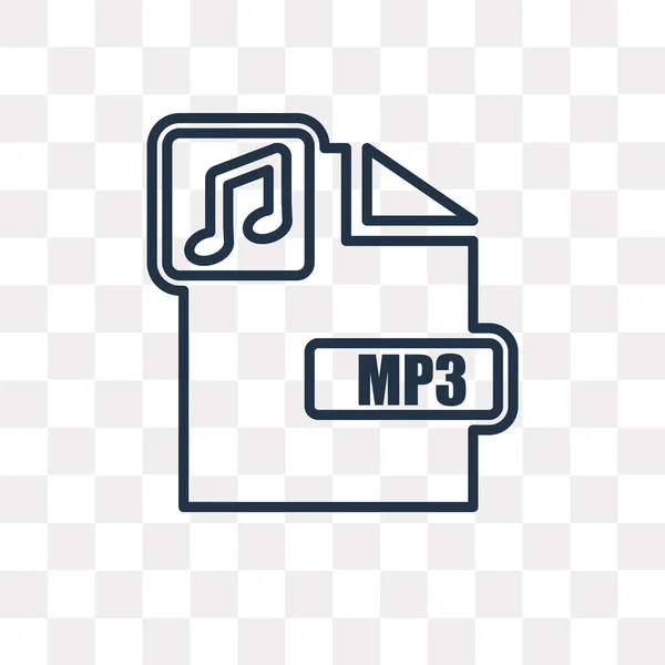 Mp3 Vector Outline Icon Isolated Transparent Background High Quality Linear — Stock Vector