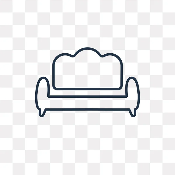 Sofa Vektor Umrisssymbol Isoliert Auf Transparentem Hintergrund Hochwertiges Lineares Sofa — Stockvektor