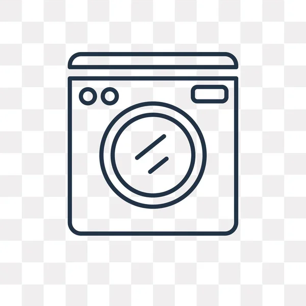洗濯機ベクトル アウトラインのアイコンが透明な背景に分離 高品質線形洗濯機透明性概念は 使用される Web とモバイルなることが — ストックベクタ