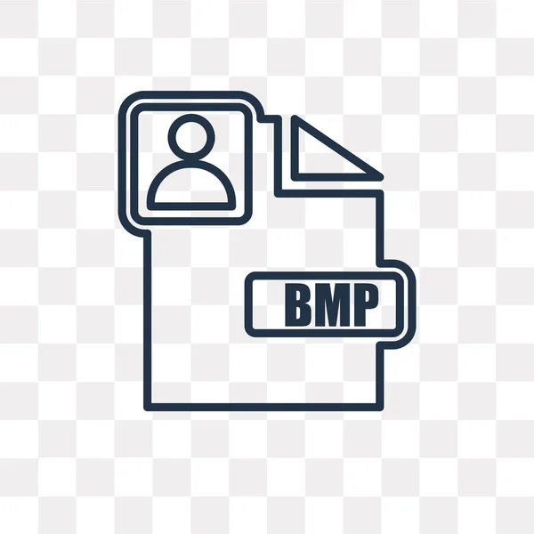Bmp vector outline icon isolated on transparent background, high quality linear Bmp transparency concept can be used web and mobile — Stock Illustration Bmp Vector Outline Icon Isolated Transparent Background High Quality Linear Stock Illustration