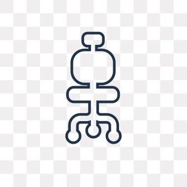 Resepsiyon sandalye vektör anahat simgesini şeffaf arka plan üzerinde yüksek kalitede doğrusal Resepsiyon sandalye saydamlık kavramı izole olabilir kullanılan web ve mobil