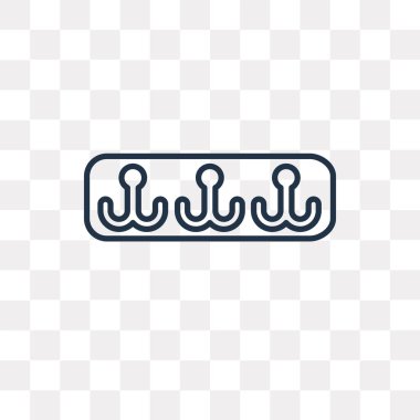 Askı vektör anahat simgesini şeffaf arka plan üzerinde yüksek kalitede doğrusal askı saydamlık kavramı izole olabilir kullanılan web ve mobil