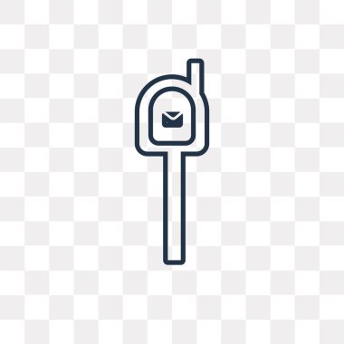 Posta kutusu vektör anahat simgesini şeffaf arka plan üzerinde yüksek kalitede doğrusal posta kutusu saydamlık kavramı izole olabilir kullanılan web ve mobil