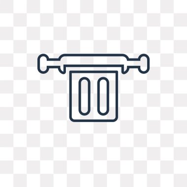 Havlu vektör anahat simgesini şeffaf arka plan üzerinde yüksek kalitede doğrusal havlu saydamlık kavramı izole olabilir kullanılan web ve mobil