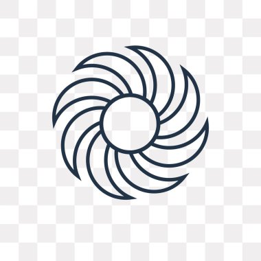 Fırıldak vektör anahat simgesini şeffaf arka plan üzerinde yüksek kalitede doğrusal fırıldak saydamlık kavramı izole olabilir kullanılan web ve mobil