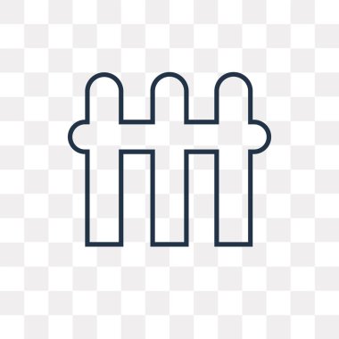 Çit vektör anahat simgesini şeffaf arka plan üzerinde yüksek kalitede doğrusal çit saydamlık kavramı izole olabilir kullanılan web ve mobil