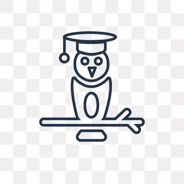 Bilgelik vektör anahat simgesini şeffaf arka plan üzerinde yüksek kalitede doğrusal bilgelik saydamlık kavramı izole olabilir kullanılan web ve mobil