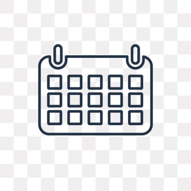 Takvim vektör anahat simgesini şeffaf arka plan üzerinde yüksek kalitede doğrusal takvim saydamlık kavramı izole olabilir kullanılan web ve mobil